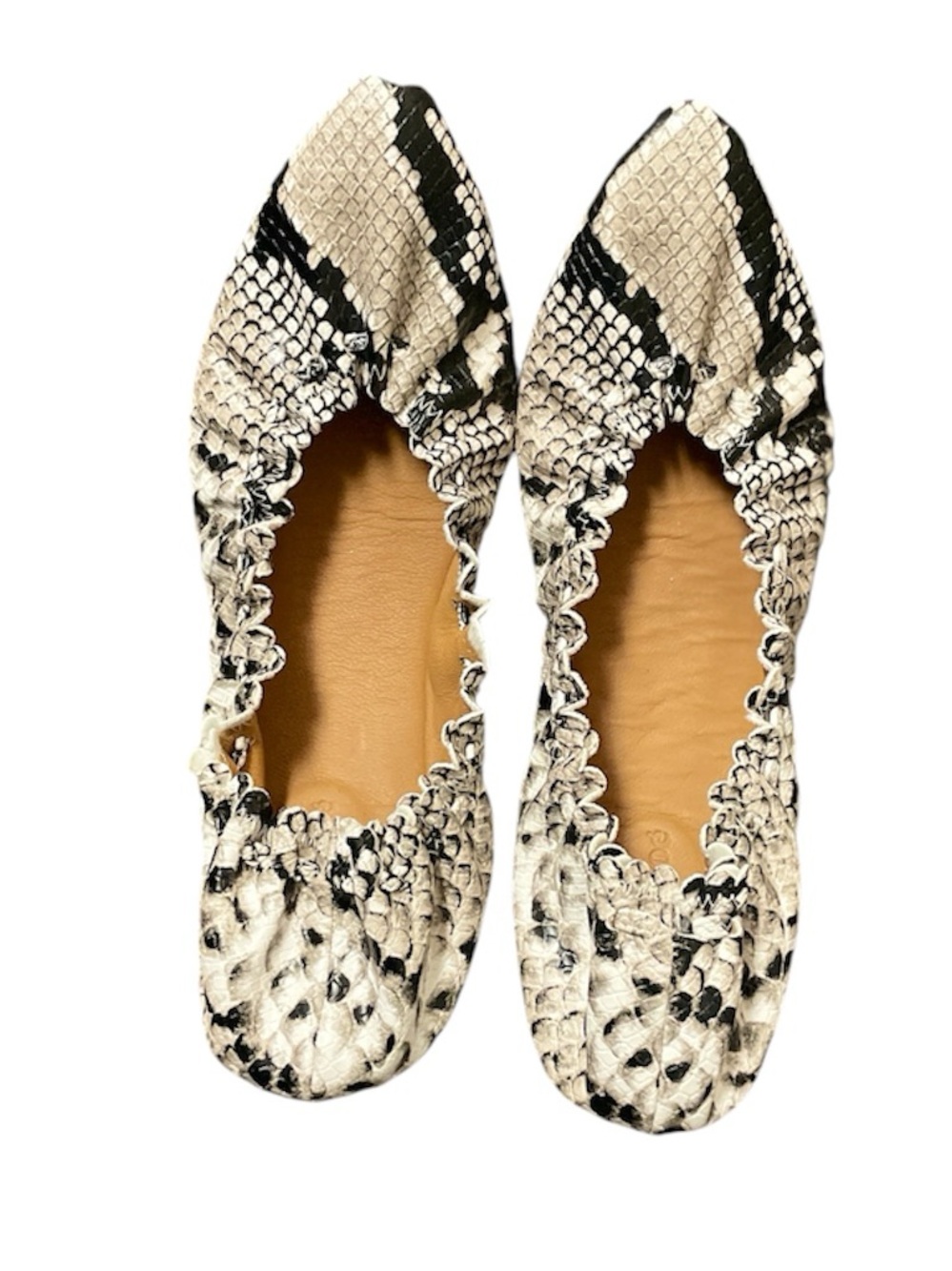 See by Chloé Jane ballet flats in a snake embossed leather